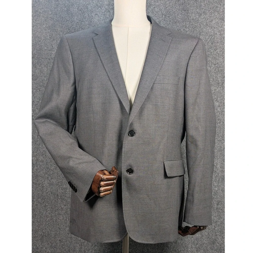 UNTUCKit Sport Coat Mens 44R Grey 100% Wool Viaggio Natural Stretch Blazer FLAW